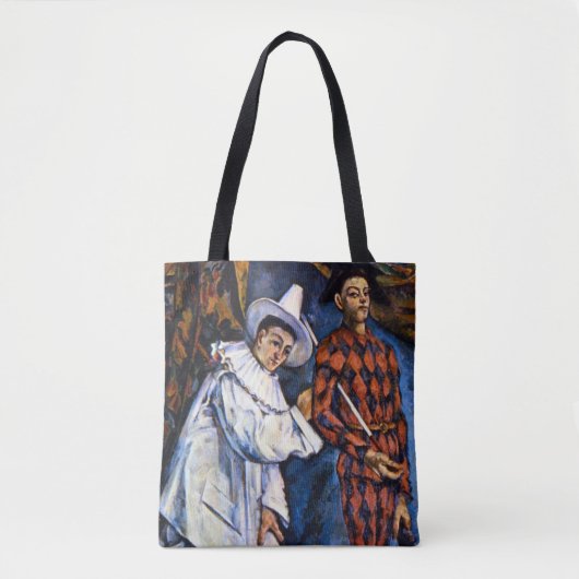 Pierrot en Harlequin, Mardi Gras van Paul Cezanne Tote Bag (Voorkant)