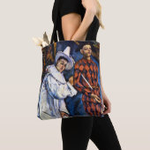 Pierrot en Harlequin, Mardi Gras van Paul Cezanne Tote Bag (Dichtbij)