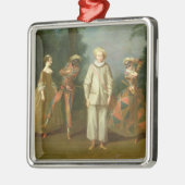 Pierrot en Harlequin Metalen Ornament (Links)