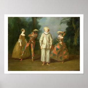 Pierrot en Harlequin Poster