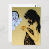 “Pierrot en verleiding” van Raphael Kirchner Briefkaart (Voorkant / Achterkant)