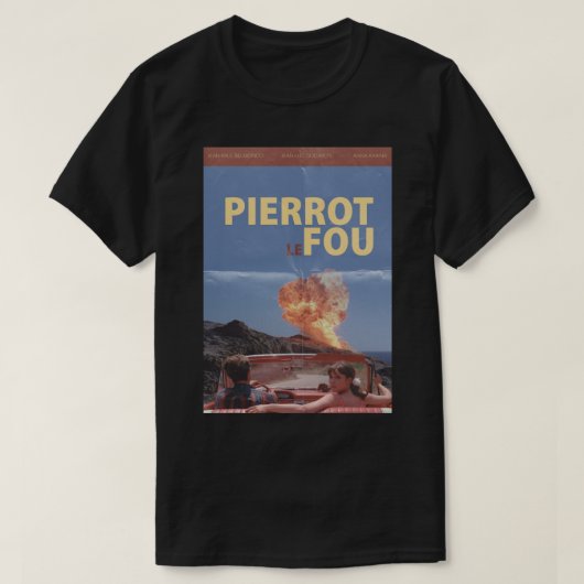 Pierrot Le Fou - Godard&x27;s Movie Photographic P T-shirt (Design voorkant)