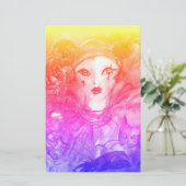 PIERROT MET CAT / Mardi Gras Masquerade Party Briefpapier (Staand voorkant)