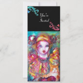 PIERROT MET CAT / Mardi Gras Masquerade Party Kaart (Voorkant)