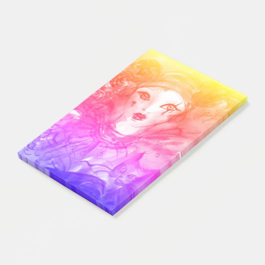 PIERROT MET CAT / Mardi Gras Masquerade Party Post-it® Notes (Schuin)