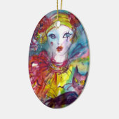 PIERROT MET CAT- / Venetiaanse maskerade-maskers Keramisch Ornament (Links)