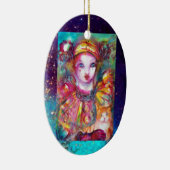 PIERROT MET CAT- / Venetiaanse maskerade-maskers Keramisch Ornament (Rechts)