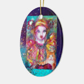 PIERROT MET CAT- / Venetiaanse maskerade-maskers Keramisch Ornament (Links)