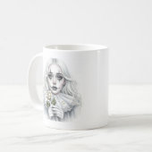 Pierrot met een witte roos koffiemok (Voorkant links)