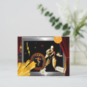 pierrot met fiets briefkaart (Staand voorkant)