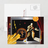 pierrot met fiets briefkaart (Voorkant / Achterkant)