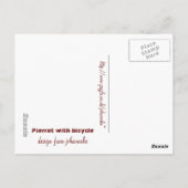 pierrot met fiets briefkaart (Achterkant)