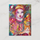 PIERROT MET KAT / MAGISCHE VLINDER PLANT VISITEKAARTJE (Achterkant)