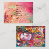 PIERROT MET KAT / MAGISCHE VLINDER PLANT VISITEKAARTJE (Voorkant / Achterkant)