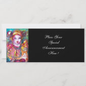 PIERROT MET KAT / Mardi Gras Maskerade Feest Kaart (Achterkant)