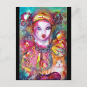 PIERROT met kat Uitnodiging Briefkaart (Voorkant)