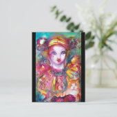 PIERROT met kat Uitnodiging Briefkaart (Staand voorkant)