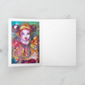 Pierrot met kat  / Venetiaanse Carnavalsmaskers Kaart (Binnen)
