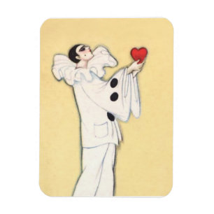 Pierrot met rode hart van Sophia Chiostri Magneet