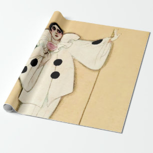 Pierrot met roze roos door Sophia Chiostri Cadeaupapier