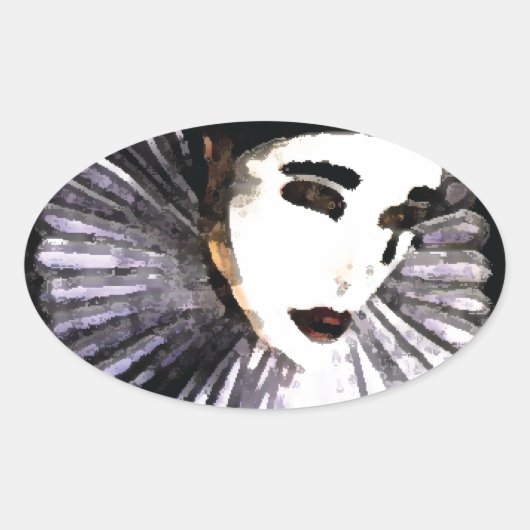 Pierrot Ovale Sticker (Voorkant)