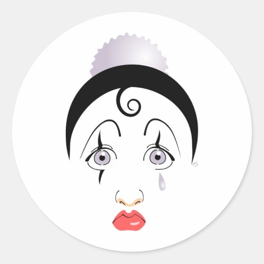 Pierrot Ronde Sticker (Voorkant)