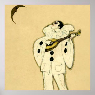 Pierrot Serenades a Crescent Moon beroemd gemaakt  Poster