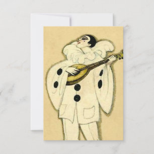 Pierrot Serenades een wassende maan door Sophia Ch Bedankkaart