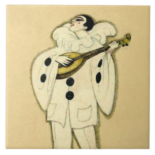 Pierrot Serenades een wassende maan door Sophia Ch Tegeltje