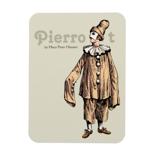 Pierrot van Hans Peter Hansen CC0176 Magneet (Verticaal)