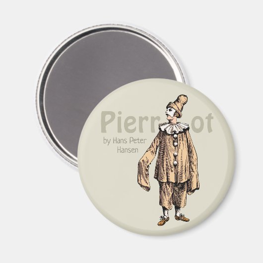 Pierrot van Hans Peter Hansen CC0235 Fridge art Magneet (Voorkant / Achterkant)