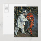 Pierrot van Paul Cezanne | en Harlekijn, 1888 Briefkaart (Voorkant / Achterkant)