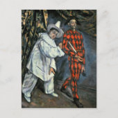 Pierrot van Paul Cezanne | en Harlekijn, 1888 Briefkaart (Voorkant)