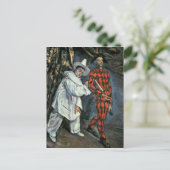 Pierrot van Paul Cezanne | en Harlekijn, 1888 Briefkaart (Staand voorkant)