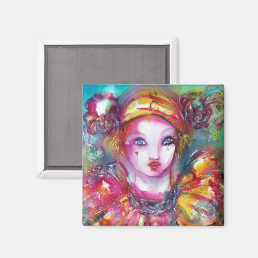 PIERROT / Venetiaanse Maskerade Maskers Magneet (Voorkant / Achterkant)