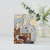 “Pierrot With Guitar” Cubist Painting by Juan Gris Briefkaart (Staand voorkant)