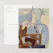 “Pierrot With Guitar” Cubist Painting by Juan Gris Briefkaart (Voorkant / Achterkant)