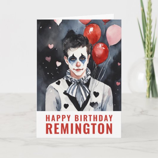 Pierrot zwart-wit kaart (Voorkant)