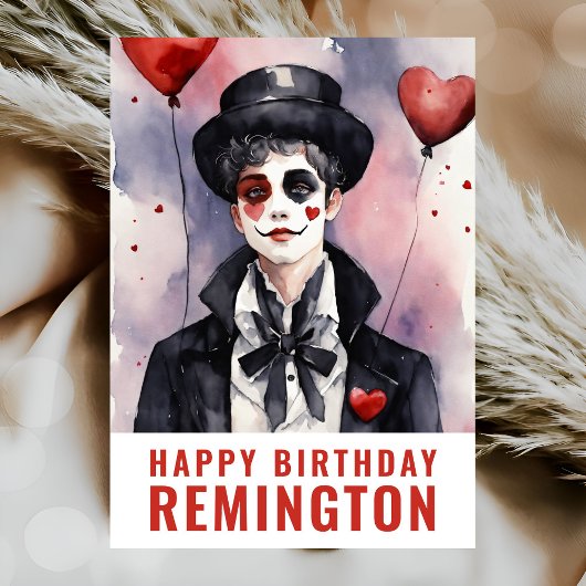 Pierrot zwart-wit kaart