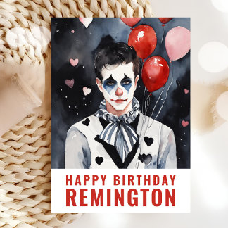 Pierrot zwart-wit kaart