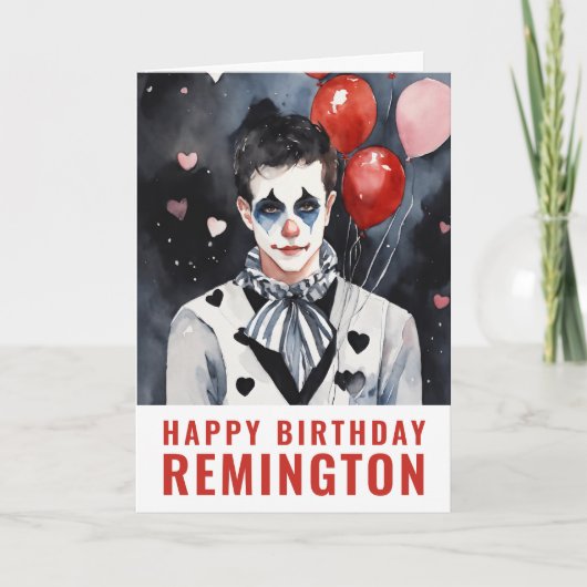 Pierrot zwart-wit kaart (Voorkant)