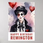 Pierrot zwart-wit poster (Voorkant)