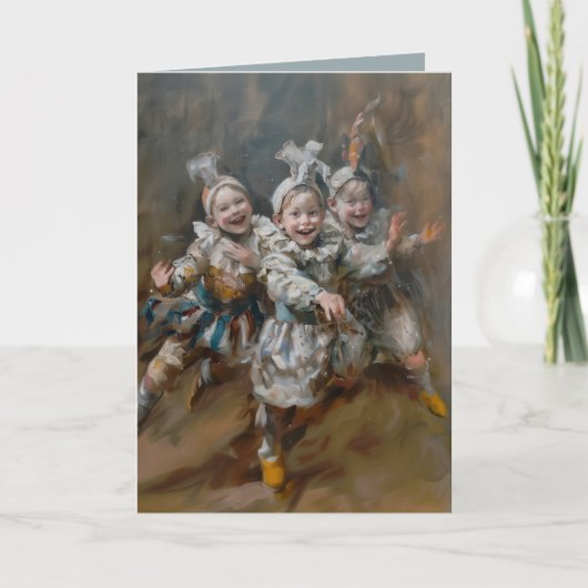 Pierrots - Gevouwen Wenskaart Kaart (Voorkant)