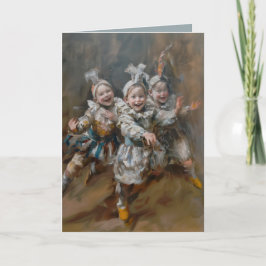 Pierrots - Gevouwen Wenskaart Kaart