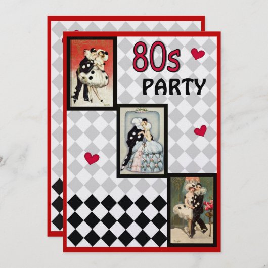 Pierrot's Masquerade Invitation (Voorkant / Achterkant)