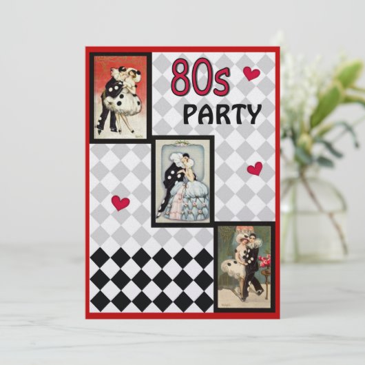 Pierrot's Masquerade Invitation (Staand voorkant)