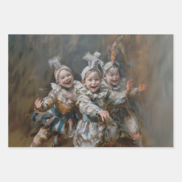 Pierrots - Olieverfstijl Inpakpapier Cadeaupapier