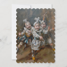 Pierrots - Platte uitnodiging formaat: 12,7 cm x 1