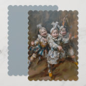 Pierrots - Platte uitnodiging formaat: 12,7 cm x 1 (Voorkant / Achterkant)