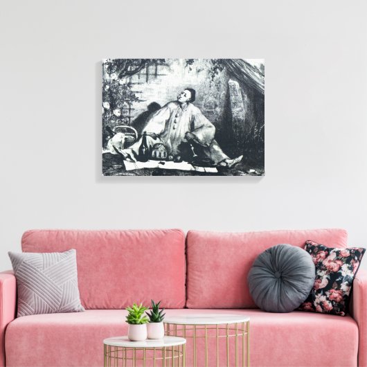 Pierrot's Repast Canvas Print (Insitu (Woonkamer))